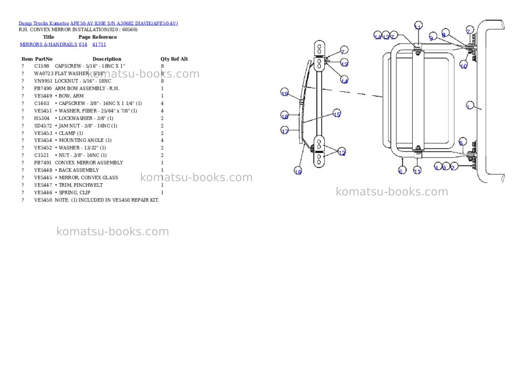 Komatsu afe50-av 830e s/n a30682 diavik Parts catalog cover Page 10 Komatsu afe50-av 830e s/n a30682 diavik Parts catalog cover Page 10