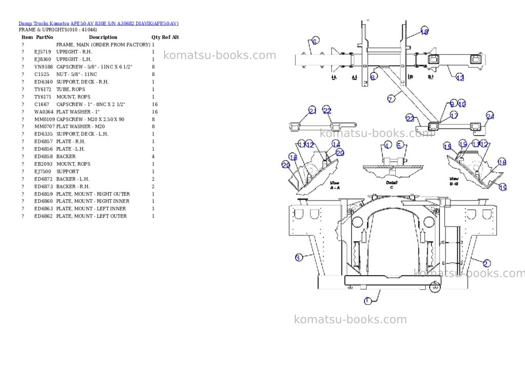 Komatsu afe50-av 830e s/n a30682 diavik Parts catalog cover Page 5 Komatsu afe50-av 830e s/n a30682 diavik Parts catalog cover Page 5