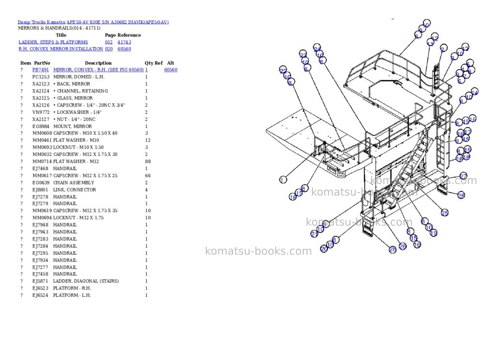 Komatsu afe50-av 830e s/n a30682 diavik Parts catalog cover Page 7 Komatsu afe50-av 830e s/n a30682 diavik Parts catalog cover Page 7