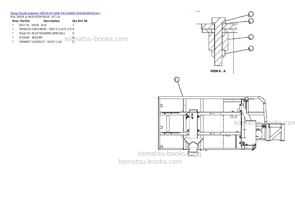 Komatsu afe50-av 830e s/n a30682 diavik Parts catalog cover Page 9 Komatsu afe50-av 830e s/n a30682 diavik Parts catalog cover Page 9