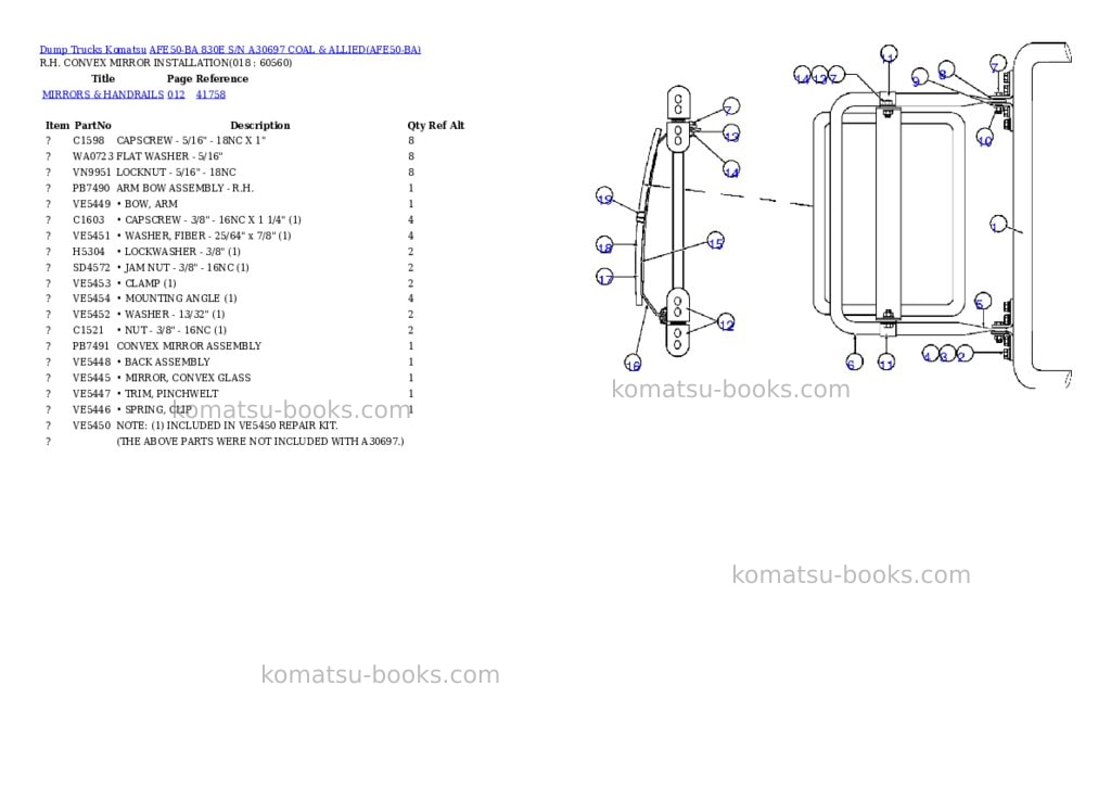 Komatsu afe50-ba 830e s/n a30697 coal & allied Parts catalog cover Page 9 Komatsu afe50-ba 830e s/n a30697 coal & allied Parts catalog cover Page 9
