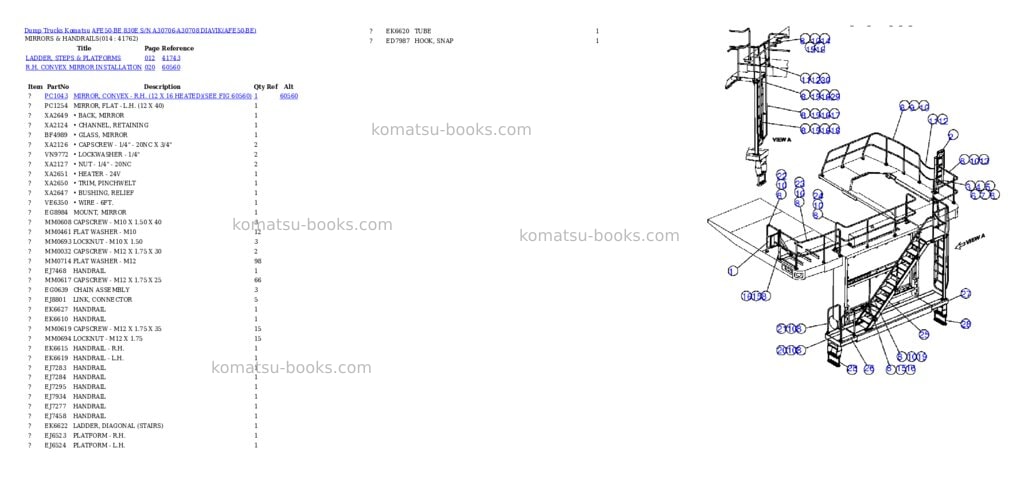 Komatsu afe50-be 830e s/n a30706-a30708 diavik Parts catalog cover Page 7 Komatsu afe50-be 830e s/n a30706-a30708 diavik Parts catalog cover Page 7