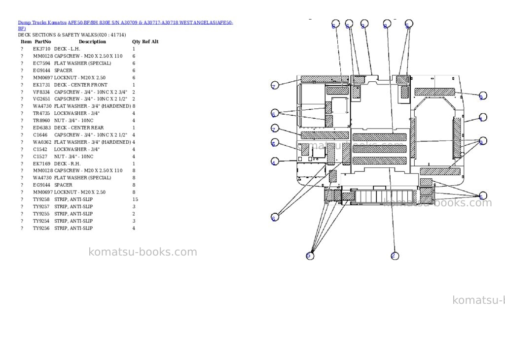Komatsu afe50-bf/bh 830e s/n a30709 & a30717-a30718 west angelas Parts catalog cover Page 10 Komatsu afe50-bf/bh 830e s/n a30709 & a30717-a30718 west angelas Parts catalog cover Page 10