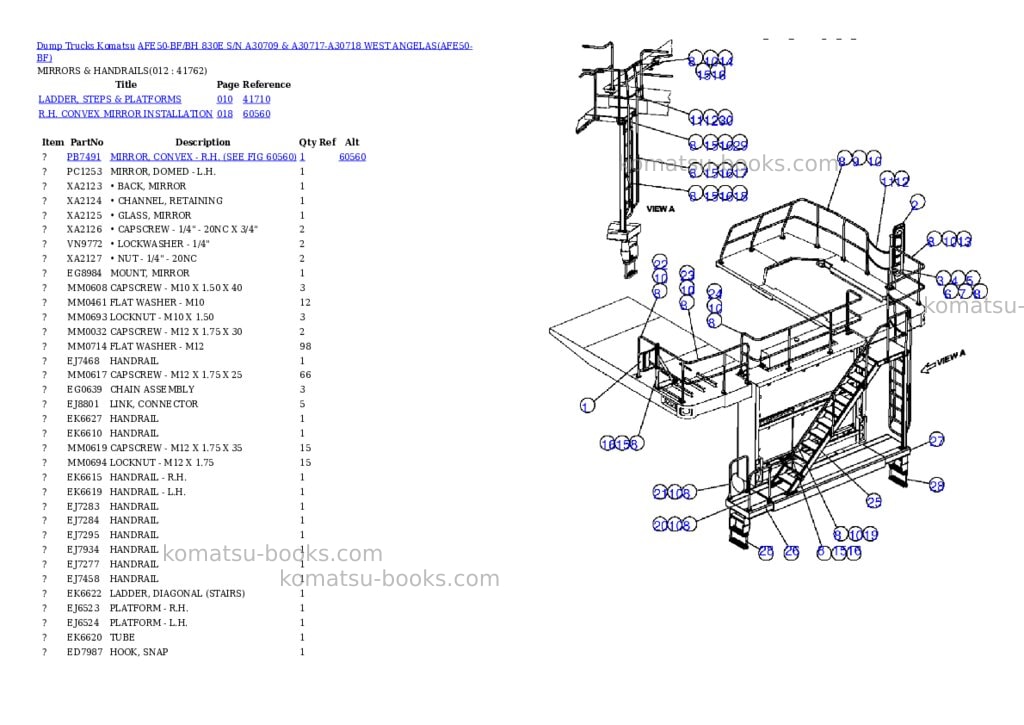 Komatsu afe50-bf/bh 830e s/n a30709 & a30717-a30718 west angelas Parts catalog cover Page 6 Komatsu afe50-bf/bh 830e s/n a30709 & a30717-a30718 west angelas Parts catalog cover Page 6
