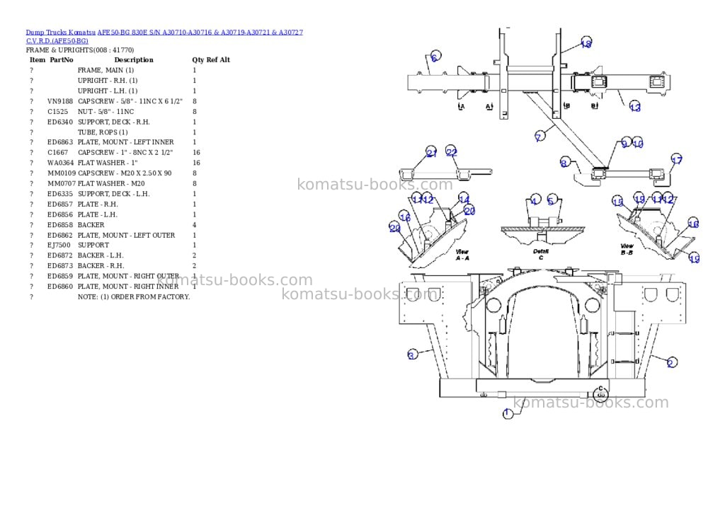Komatsu afe50-bg 830e s/n a30710-a30716 & a30719-a30721 & a30727 c.v.r.d. Parts catalog cover Page 4 Komatsu afe50-bg 830e s/n a30710-a30716 & a30719-a30721 & a30727 c.v.r.d. Parts catalog cover Page 4