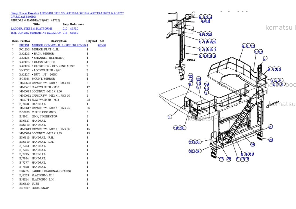 Komatsu afe50-bg 830e s/n a30710-a30716 & a30719-a30721 & a30727 c.v.r.d. Parts catalog cover Page 6 Komatsu afe50-bg 830e s/n a30710-a30716 & a30719-a30721 & a30727 c.v.r.d. Parts catalog cover Page 6