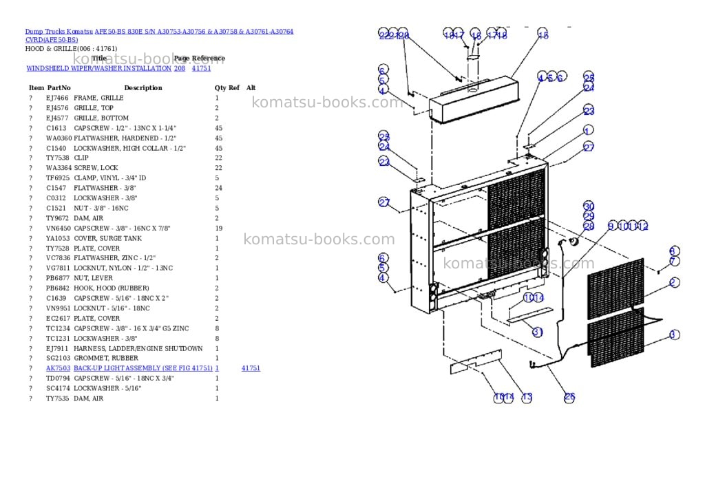 Komatsu afe50-bs 830e s/n a30753-a30756 & a30758 & a30761-a30764 cvrd Parts catalog cover Page 3 Komatsu afe50-bs 830e s/n a30753-a30756 & a30758 & a30761-a30764 cvrd Parts catalog cover Page 3