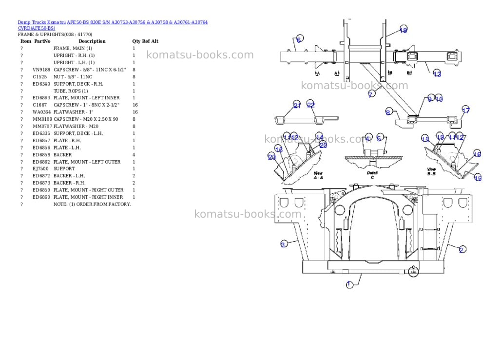 Komatsu afe50-bs 830e s/n a30753-a30756 & a30758 & a30761-a30764 cvrd Parts catalog cover Page 4 Komatsu afe50-bs 830e s/n a30753-a30756 & a30758 & a30761-a30764 cvrd Parts catalog cover Page 4