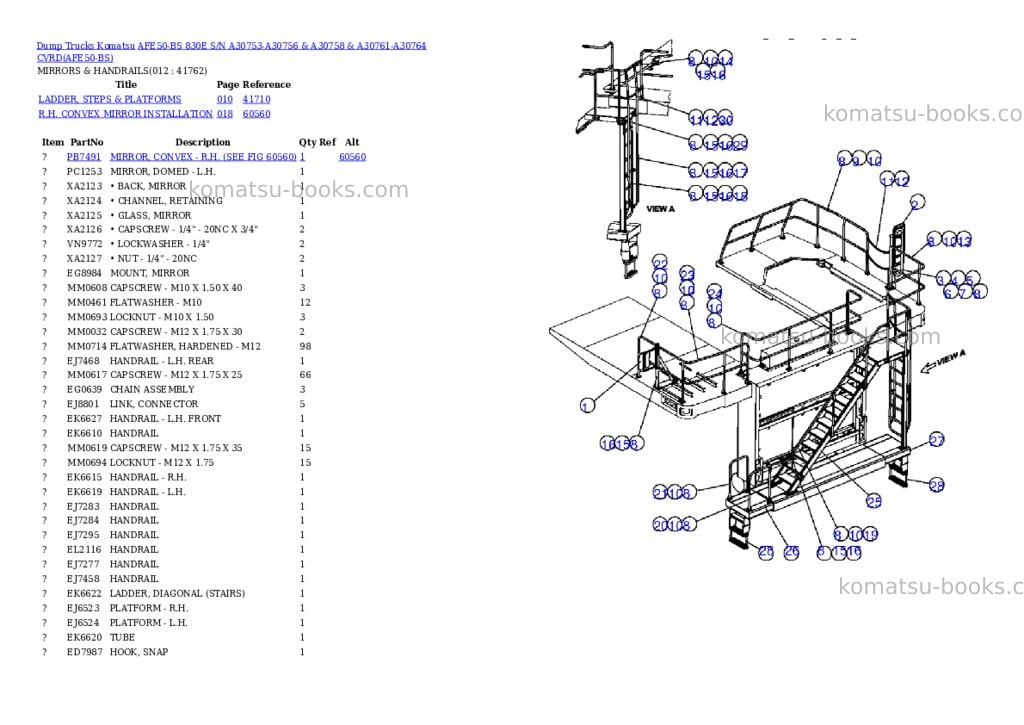 Komatsu afe50-bs 830e s/n a30753-a30756 & a30758 & a30761-a30764 cvrd Parts catalog cover Page 6 Komatsu afe50-bs 830e s/n a30753-a30756 & a30758 & a30761-a30764 cvrd Parts catalog cover Page 6