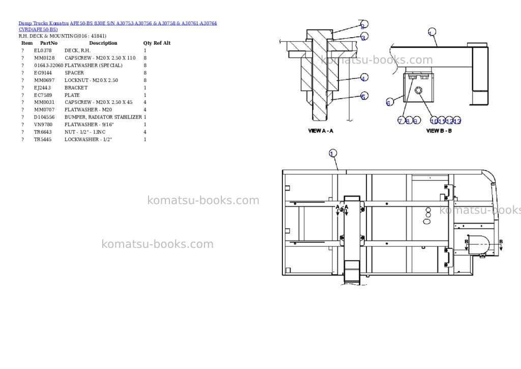 Komatsu afe50-bs 830e s/n a30753-a30756 & a30758 & a30761-a30764 cvrd Parts catalog cover Page 8 Komatsu afe50-bs 830e s/n a30753-a30756 & a30758 & a30761-a30764 cvrd Parts catalog cover Page 8