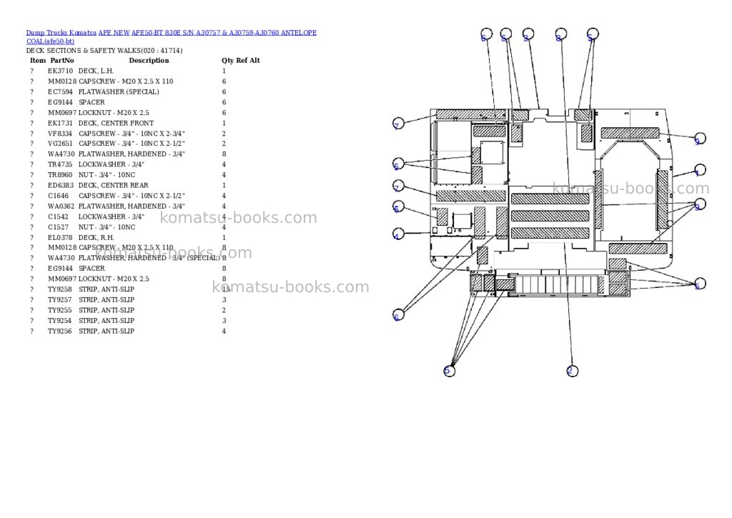 Komatsu afe50-bt 830e s/n a30757 & a30759-a30760 antelope coal Parts catalog cover Page 10 Komatsu afe50-bt 830e s/n a30757 & a30759-a30760 antelope coal Parts catalog cover Page 10