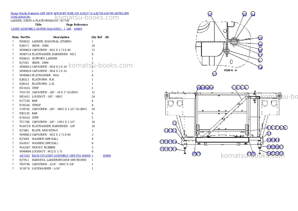 Komatsu afe50-bt 830e s/n a30757 & a30759-a30760 antelope coal Parts catalog cover Page 5 Komatsu afe50-bt 830e s/n a30757 & a30759-a30760 antelope coal Parts catalog cover Page 5