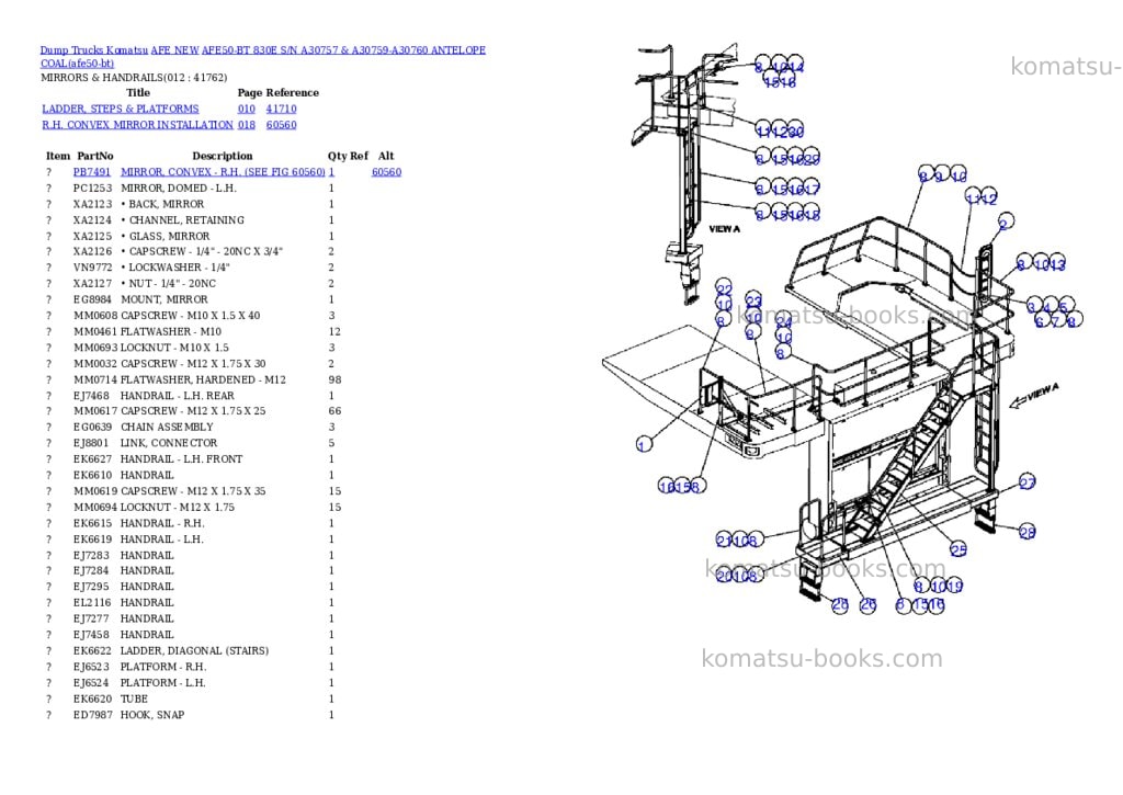 Komatsu afe50-bt 830e s/n a30757 & a30759-a30760 antelope coal Parts catalog cover Page 6 Komatsu afe50-bt 830e s/n a30757 & a30759-a30760 antelope coal Parts catalog cover Page 6