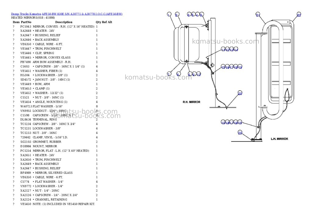 Komatsu afe50-bw 830e s/n a30771 & a30778 i.o.c.c. Parts catalog cover Page 9 Komatsu afe50-bw 830e s/n a30771 & a30778 i.o.c.c. Parts catalog cover Page 9