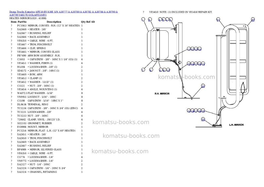 Komatsu afe50-by 830e s/n a30777 & a30780 & a30782 & a30784 & a30790 & a30799 yakutugol Parts catalog cover Page 10