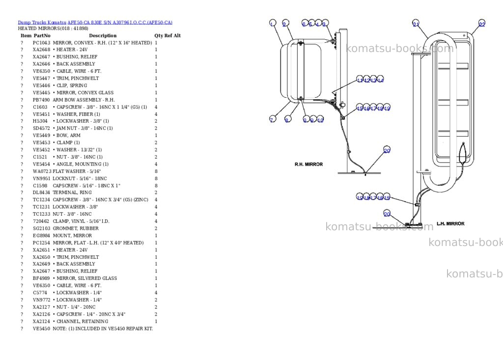 Komatsu afe50-ca 830e s/n a30796 i.o.c.c. Parts catalog cover Page 9