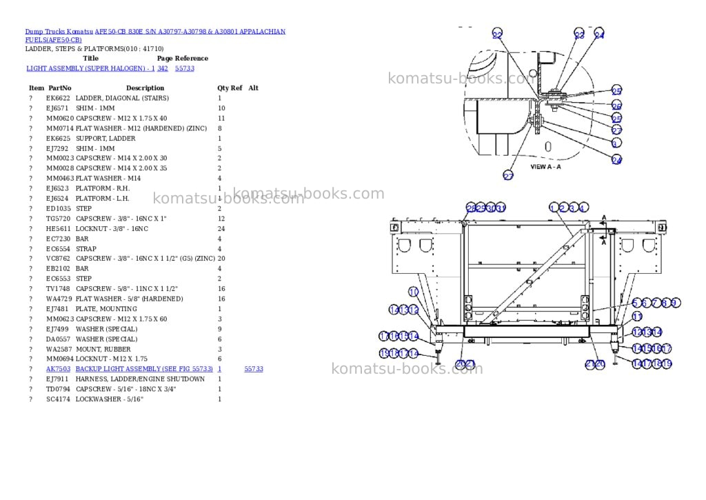 Komatsu afe50-cb 830e s/n a30797-a30798 & a30801 appalachian fuels Parts catalog cover Page 5 Komatsu afe50-cb 830e s/n a30797-a30798 & a30801 appalachian fuels Parts catalog cover Page 5