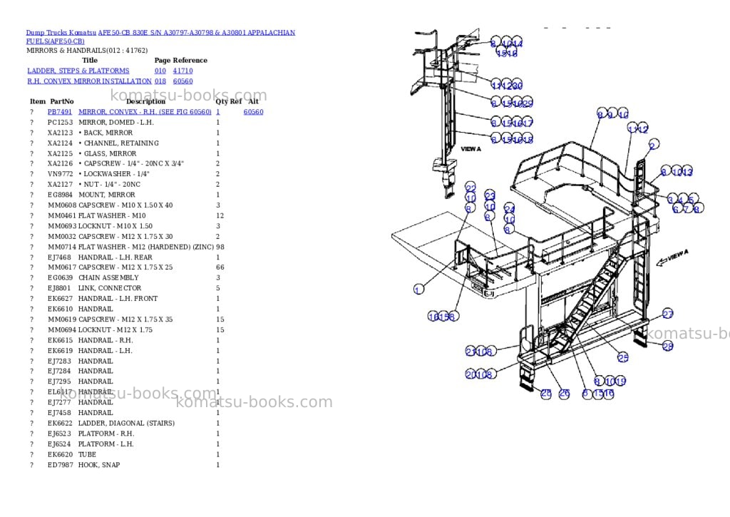 Komatsu afe50-cb 830e s/n a30797-a30798 & a30801 appalachian fuels Parts catalog cover Page 6 Komatsu afe50-cb 830e s/n a30797-a30798 & a30801 appalachian fuels Parts catalog cover Page 6