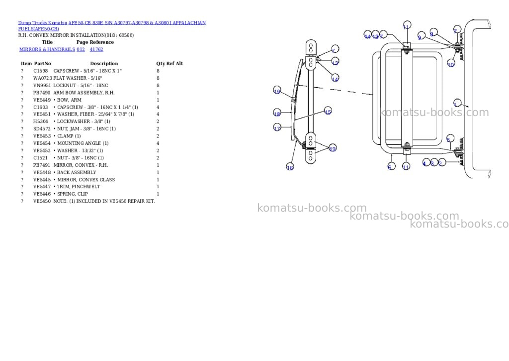 Komatsu afe50-cb 830e s/n a30797-a30798 & a30801 appalachian fuels Parts catalog cover Page 9 Komatsu afe50-cb 830e s/n a30797-a30798 & a30801 appalachian fuels Parts catalog cover Page 9
