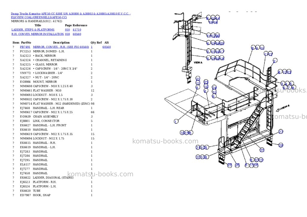 Komatsu afe50-cc 830e s/n a30800 & a30803 & a30805-a30810 e.v.c.c. - elkview coal/greenhills Parts catalog cover Page 6 Komatsu afe50-cc 830e s/n a30800 & a30803 & a30805-a30810 e.v.c.c. - elkview coal/greenhills Parts catalog cover Page 6