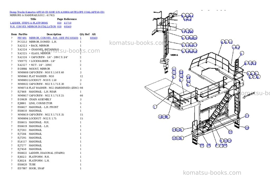 Komatsu afe50-cd 830e s/n a30804 antelope coal Parts catalog cover Page 6 Komatsu afe50-cd 830e s/n a30804 antelope coal Parts catalog cover Page 6