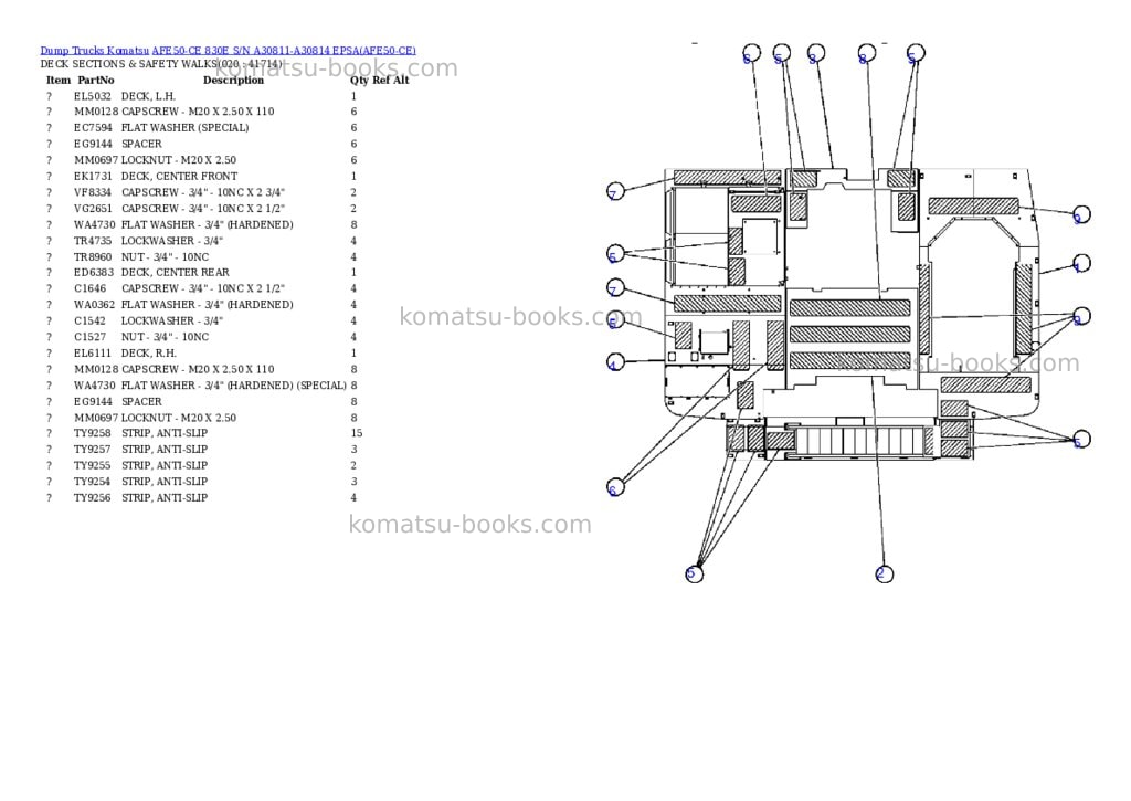 Komatsu afe50-ce 830e s/n a30811-a30814 epsa Parts catalog cover Page 10 Komatsu afe50-ce 830e s/n a30811-a30814 epsa Parts catalog cover Page 10