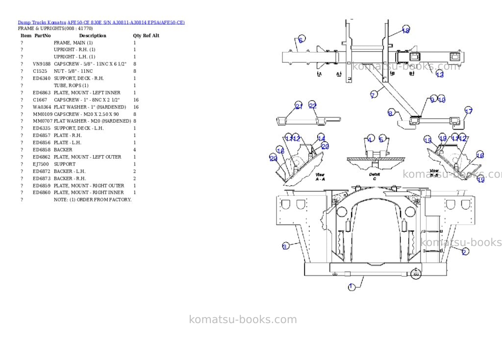 Komatsu afe50-ce 830e s/n a30811-a30814 epsa Parts catalog cover Page 4 Komatsu afe50-ce 830e s/n a30811-a30814 epsa Parts catalog cover Page 4