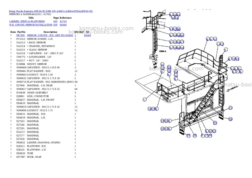 Komatsu afe50-ce 830e s/n a30811-a30814 epsa Parts catalog cover Page 6 Komatsu afe50-ce 830e s/n a30811-a30814 epsa Parts catalog cover Page 6