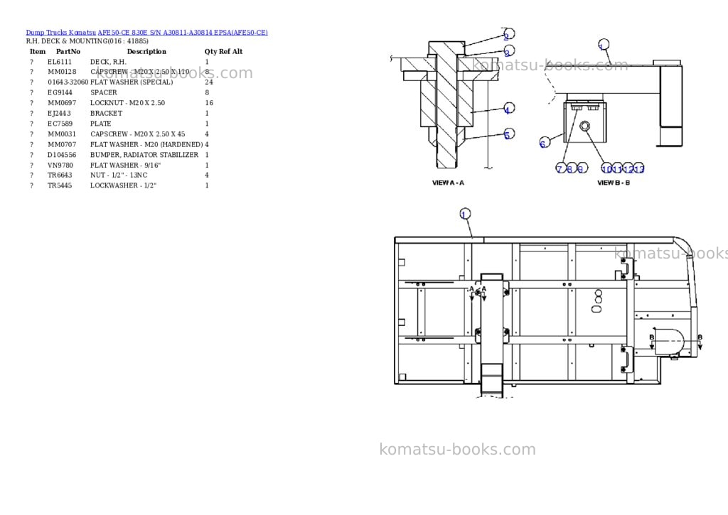Komatsu afe50-ce 830e s/n a30811-a30814 epsa Parts catalog cover Page 8 Komatsu afe50-ce 830e s/n a30811-a30814 epsa Parts catalog cover Page 8
