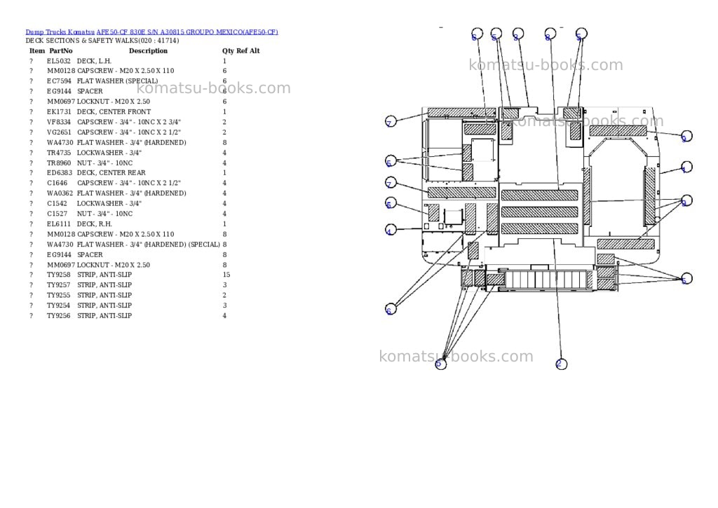 Komatsu afe50-cf 830e s/n a30815 groupo mexico Parts catalog cover Page 10 Komatsu afe50-cf 830e s/n a30815 groupo mexico Parts catalog cover Page 10