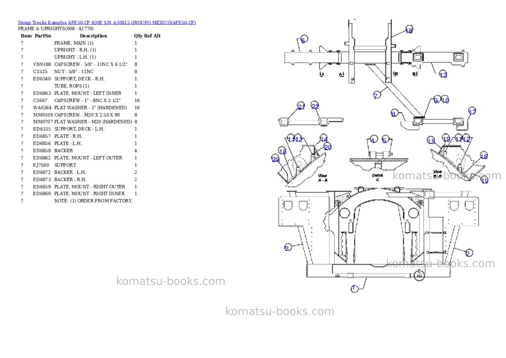Komatsu afe50-cf 830e s/n a30815 groupo mexico Parts catalog cover Page 4 Komatsu afe50-cf 830e s/n a30815 groupo mexico Parts catalog cover Page 4