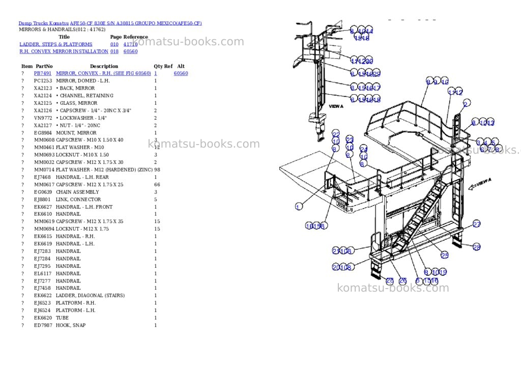 Komatsu afe50-cf 830e s/n a30815 groupo mexico Parts catalog cover Page 6 Komatsu afe50-cf 830e s/n a30815 groupo mexico Parts catalog cover Page 6