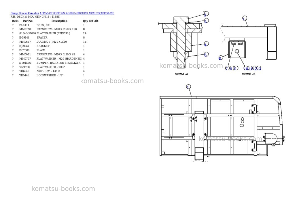 Komatsu afe50-cf 830e s/n a30815 groupo mexico Parts catalog cover Page 8 Komatsu afe50-cf 830e s/n a30815 groupo mexico Parts catalog cover Page 8