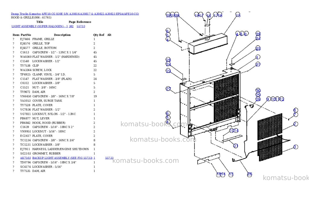 Komatsu afe50-cg 830e s/n a30816-a30817 & a30822-a30823 epsa Parts catalog cover Page 3 Komatsu afe50-cg 830e s/n a30816-a30817 & a30822-a30823 epsa Parts catalog cover Page 3