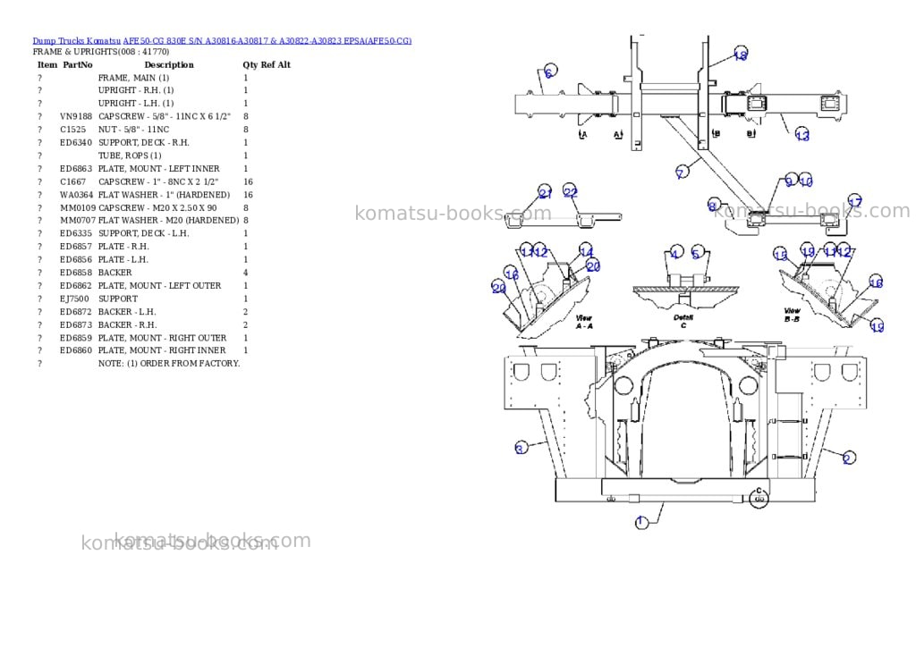 Komatsu afe50-cg 830e s/n a30816-a30817 & a30822-a30823 epsa Parts catalog cover Page 4 Komatsu afe50-cg 830e s/n a30816-a30817 & a30822-a30823 epsa Parts catalog cover Page 4