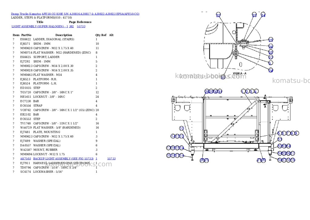 Komatsu afe50-cg 830e s/n a30816-a30817 & a30822-a30823 epsa Parts catalog cover Page 5 Komatsu afe50-cg 830e s/n a30816-a30817 & a30822-a30823 epsa Parts catalog cover Page 5