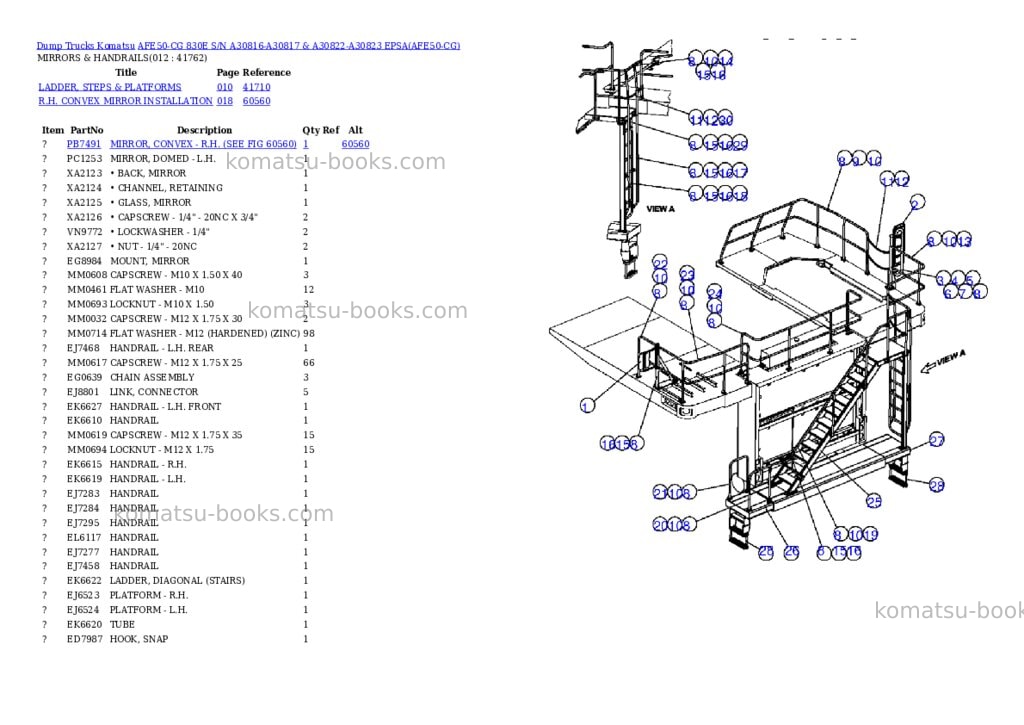 Komatsu afe50-cg 830e s/n a30816-a30817 & a30822-a30823 epsa Parts catalog cover Page 6 Komatsu afe50-cg 830e s/n a30816-a30817 & a30822-a30823 epsa Parts catalog cover Page 6