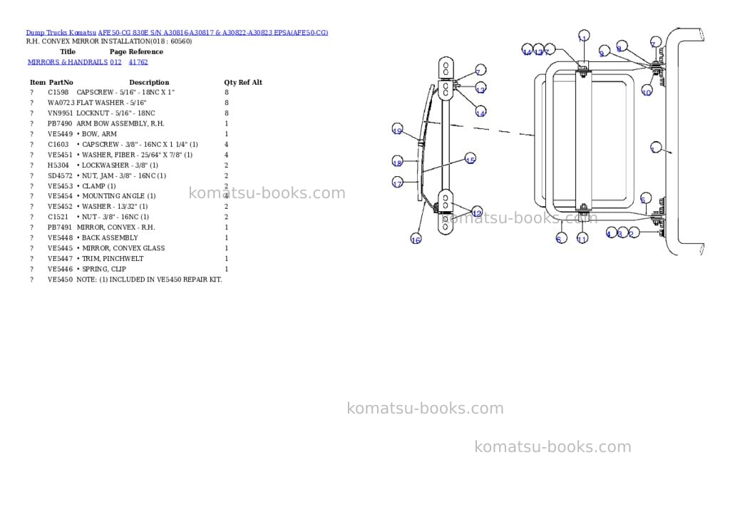 Komatsu afe50-cg 830e s/n a30816-a30817 & a30822-a30823 epsa Parts catalog cover Page 9 Komatsu afe50-cg 830e s/n a30816-a30817 & a30822-a30823 epsa Parts catalog cover Page 9