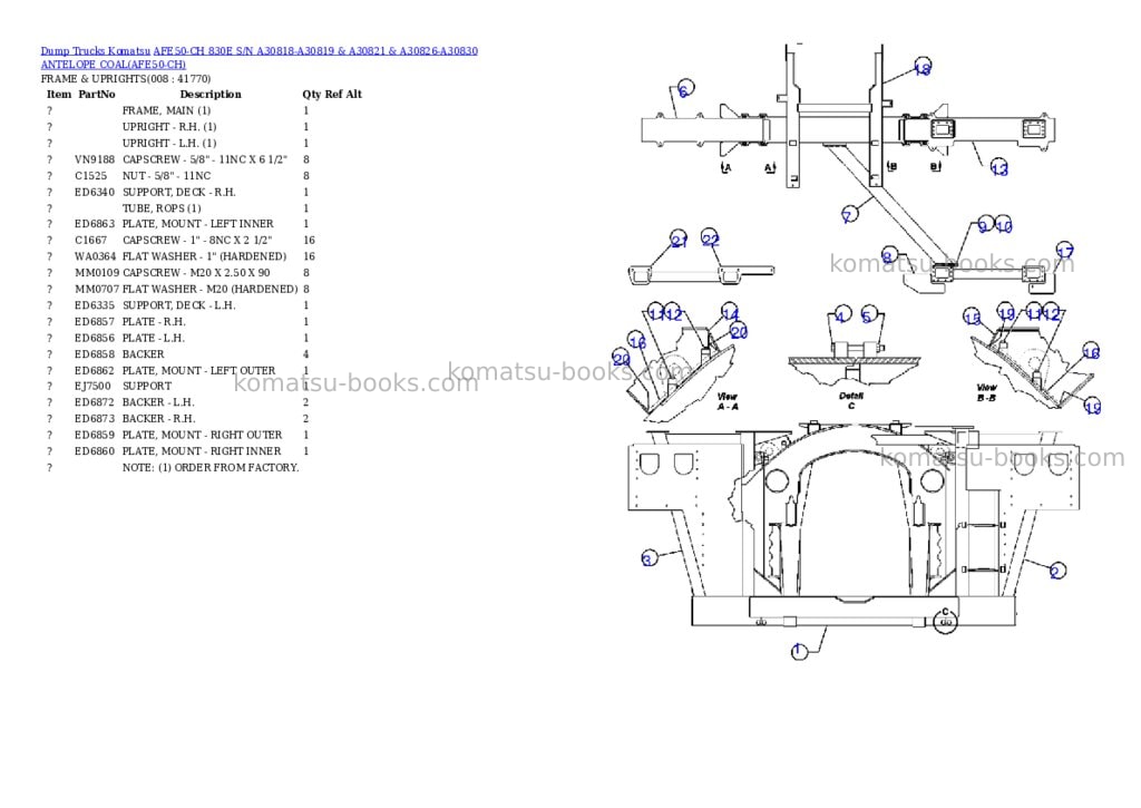 Komatsu afe50-ch 830e s/n a30818-a30819 & a30821 & a30826-a30830 antelope coal Parts catalog cover Page 4 Komatsu afe50-ch 830e s/n a30818-a30819 & a30821 & a30826-a30830 antelope coal Parts catalog cover Page 4