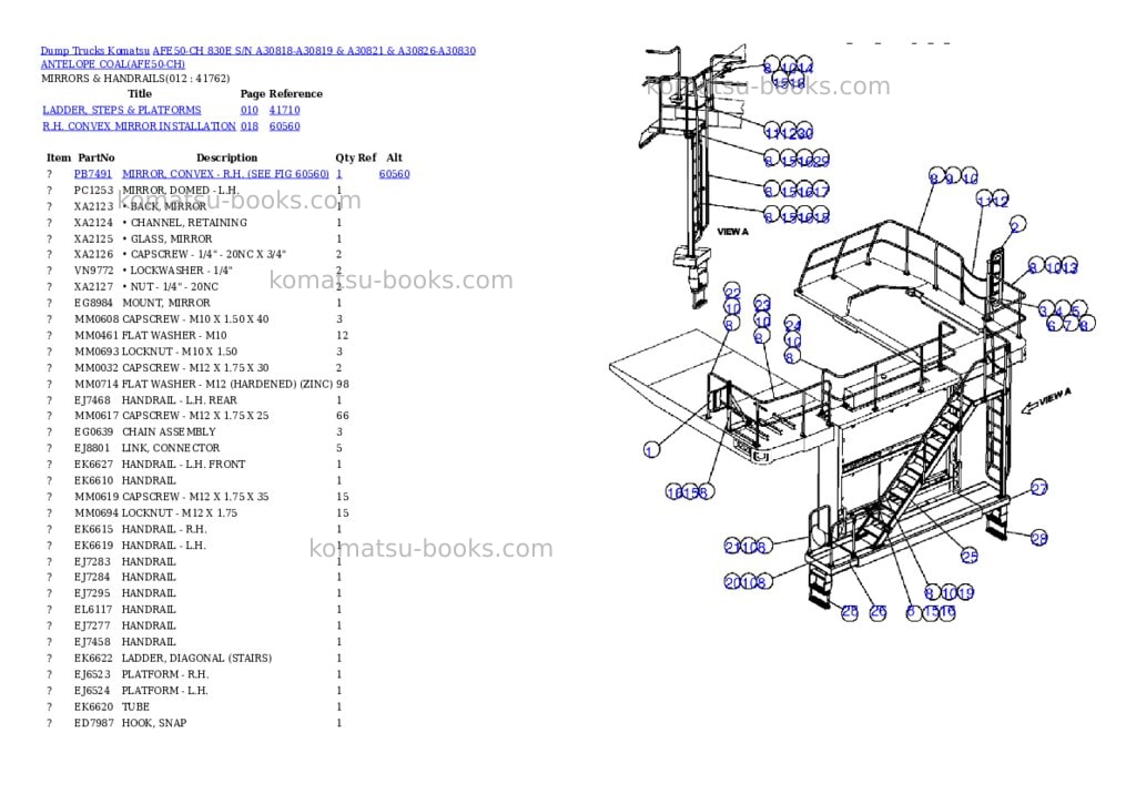 Komatsu afe50-ch 830e s/n a30818-a30819 & a30821 & a30826-a30830 antelope coal Parts catalog cover Page 6 Komatsu afe50-ch 830e s/n a30818-a30819 & a30821 & a30826-a30830 antelope coal Parts catalog cover Page 6