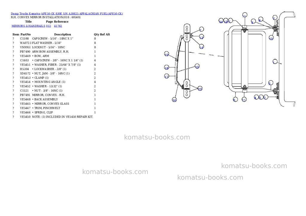 Komatsu afe50-ck 830e s/n a30825 appalachian fuel Parts catalog cover Page 9 Komatsu afe50-ck 830e s/n a30825 appalachian fuel Parts catalog cover Page 9