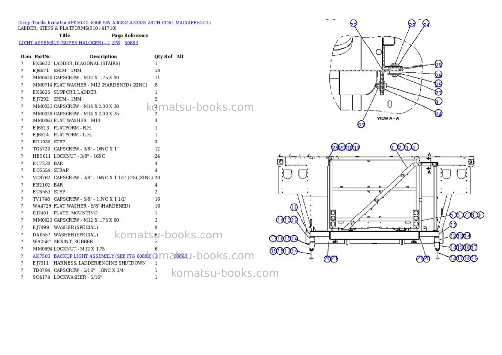 Komatsu afe50-cl 830e s/n a30832-a30835 arch coal mac Parts catalog cover Page 5 Komatsu afe50-cl 830e s/n a30832-a30835 arch coal mac Parts catalog cover Page 5