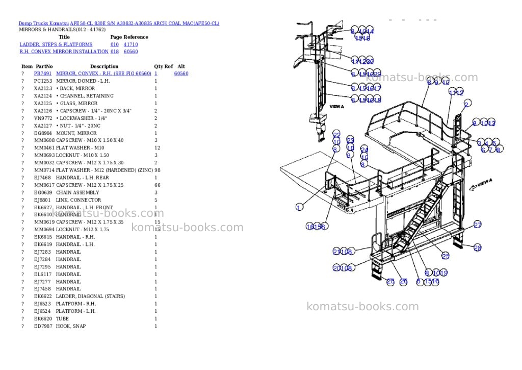 Komatsu afe50-cl 830e s/n a30832-a30835 arch coal mac Parts catalog cover Page 6 Komatsu afe50-cl 830e s/n a30832-a30835 arch coal mac Parts catalog cover Page 6