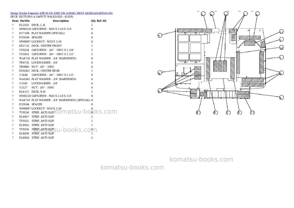 Komatsu afe50-cn 830e s/n a30841 west angelas Parts catalog cover Page 10 Komatsu afe50-cn 830e s/n a30841 west angelas Parts catalog cover Page 10