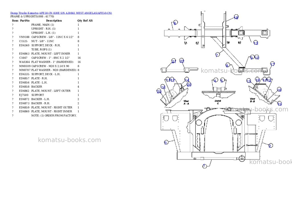 Komatsu afe50-cn 830e s/n a30841 west angelas Parts catalog cover Page 4 Komatsu afe50-cn 830e s/n a30841 west angelas Parts catalog cover Page 4