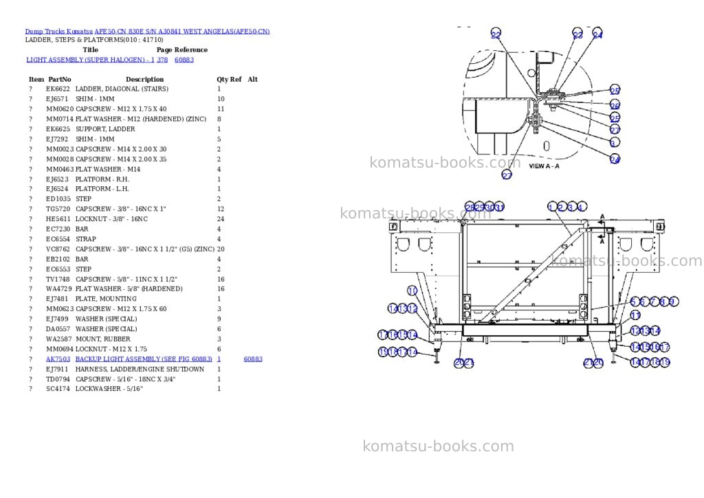 Komatsu afe50-cn 830e s/n a30841 west angelas Parts catalog cover Page 5 Komatsu afe50-cn 830e s/n a30841 west angelas Parts catalog cover Page 5