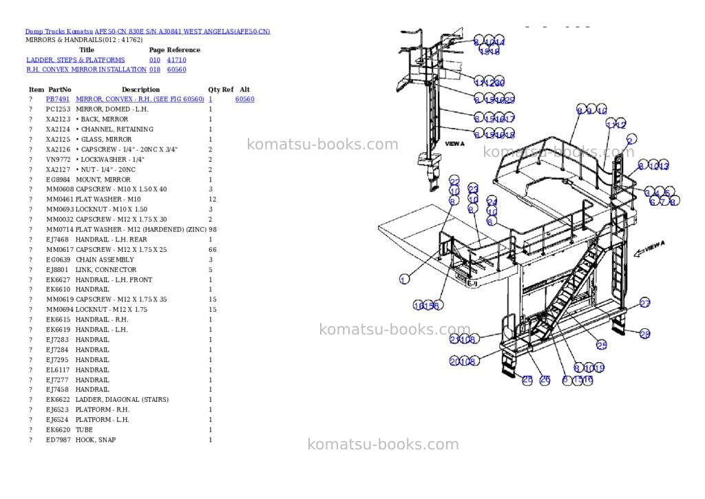 Komatsu afe50-cn 830e s/n a30841 west angelas Parts catalog cover Page 6 Komatsu afe50-cn 830e s/n a30841 west angelas Parts catalog cover Page 6