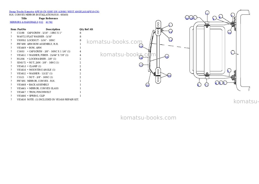 Komatsu afe50-cn 830e s/n a30841 west angelas Parts catalog cover Page 9 Komatsu afe50-cn 830e s/n a30841 west angelas Parts catalog cover Page 9