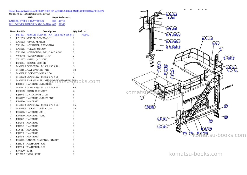 Komatsu afe50-cp 830e s/n a30842-a30844 antelope coal Parts catalog cover Page 6