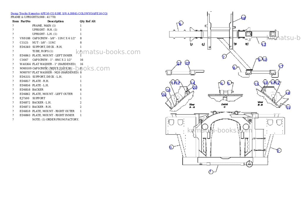 Komatsu afe50-cq 830e s/n a30845 colowyo Parts catalog cover Page 4